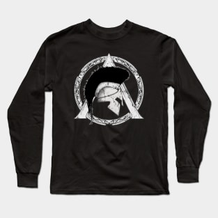 Leonidas Helmet and Sparta Symbol Long Sleeve T-Shirt